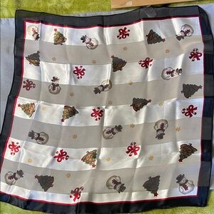 Liz Claiborne Festive Holiday Snowman Christmas Tree Candy Cane Scarf